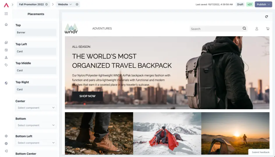 Vue Storefront studio screenshot